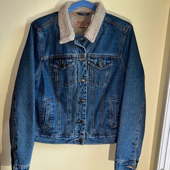 C.E. Schmidt WorkWear Denim Sherpa Lined Trucker Jean Jacket - Picture 3 of 5